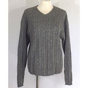 J. Crew gray wool unisex v-neck sweater